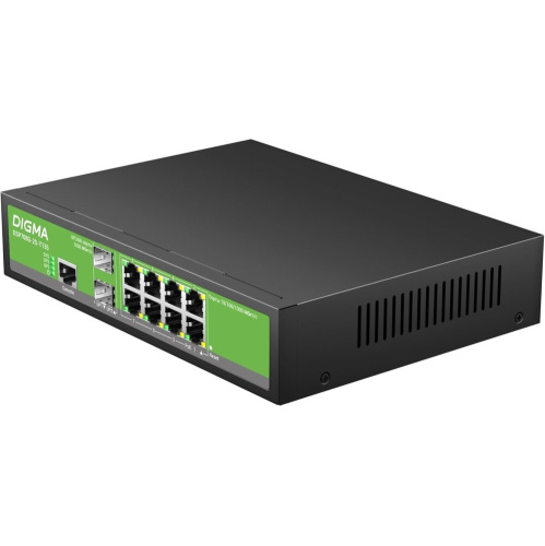 Коммутатор управляемый Digma DSP708G-2S-T135 (L2+) 8x1Гбит/с 2SFP 8PoE 8PoE+ 135W