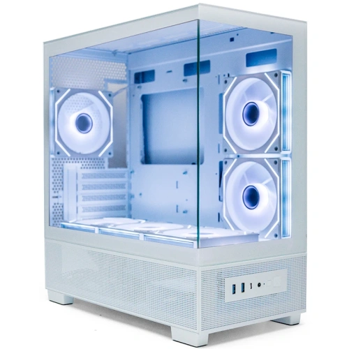 Корпус XASTRA Q500M 3ARGB-C10 White (Q500M-3FM12A-C10-WH) mATX/Aquarium/Screewless/ 3x120mm ARGB PWM FM fans/Argb+PWM HUB 10port