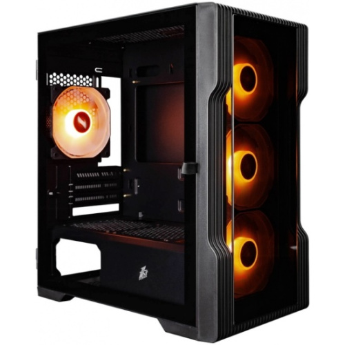 Корпус 1STPLAYER Trilobite T3-G ARGB Black (T3-G-BK-4F7) / mATX / 4x120mm ARGB fans