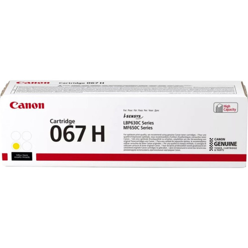 Картридж лазерный Canon 067HY 5103C002 желтый 2400стр для Canon LBP631/633/MF651/655/657