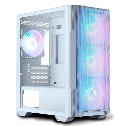 Корпус MSI Mag Forge M100R White (306-7G20W21-HH9) Mini-Tower, MATX, 1xUSB 3.0, 2xUSB 2.0, 4x120mm ARGB Fan, ARGB Control Board, Tempered Glass Window