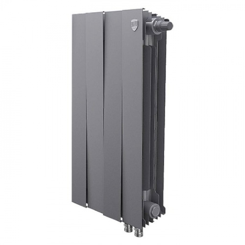Биметаллический радиатор отопления  Royal Thermo Pianoforte 500 Vdr80 4 Секции Silver Satin