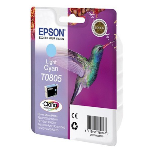 Картридж струйный Epson T0805 C13T08054011 светло-голубой (7.4мл) для Epson P50/PX660
