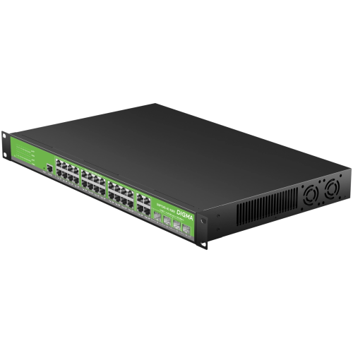 Коммутатор управляемый Digma DSP724G-4C-R300 (L2+) 24x1Гбит/с 4xКомбо(1000BASE-T/SFP) 24PoE 24PoE+ 300W