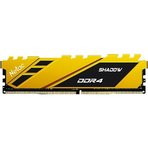 ОЗУ Netac Shadow NTSDD4P32SP-16Y DDR4 DIMM 16Gb PC25600, 3200Mhz, C16 Yellow, с радиатором