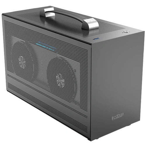 Корпус PcCooler I100 Pro Mesh GY, без БП, Compact, Grey, SPCC, no fans ITX 60/300/SFX PSU support, 1x2.5", 2xPCI 1xUSB-C 3.1 308x128x190m