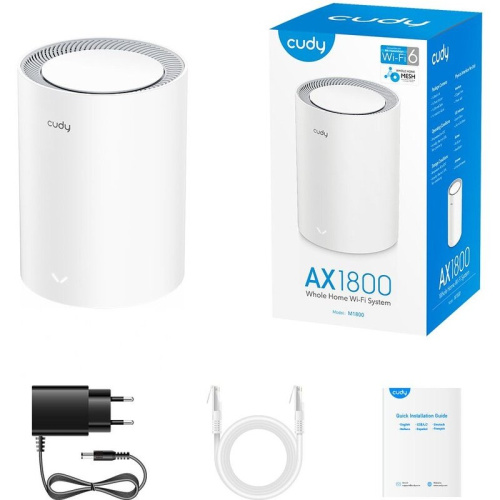 Бесшовный Mesh роутер Cudy M1800 (1-Pack) AX1800 10/100/1000BASE-TX белый