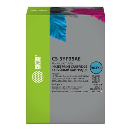 Картридж струйный Cactus CS-3YP35AE 963XL многоцветный набор 134.5мл для HP OJ 9010 Pro AiO/9012/9014/9015/9016