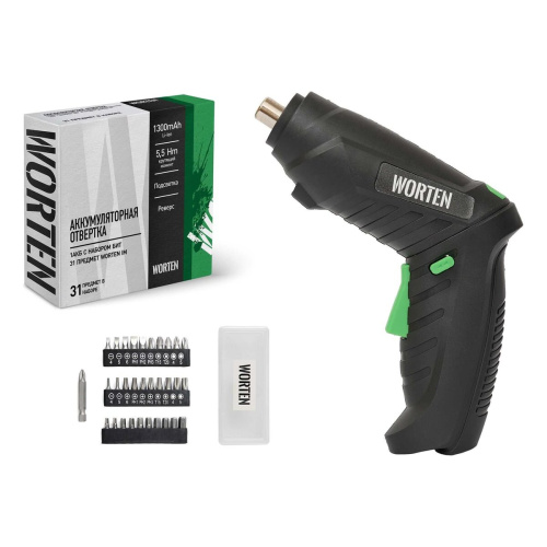 Отвертка аккумуляторная WORTEN IM (КА-90000327) 1АКБ с набором бит 31 предмет