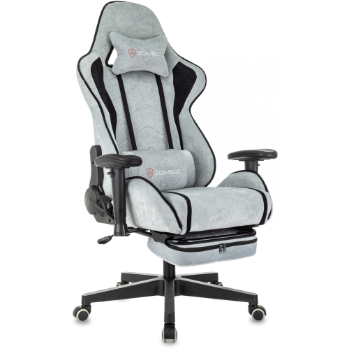 Кресло игровое Zombie Drift/F GBL серо-голубой/черный крестов. пластик подст.для ног