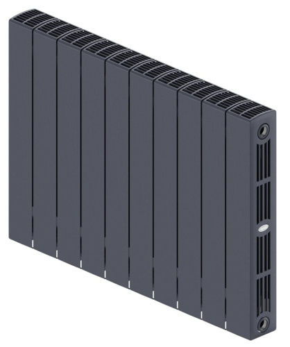 Биметаллический радиатор отопления Rifar Supremo Ventil SVR 350 10 секций нижнее правое подключение титан