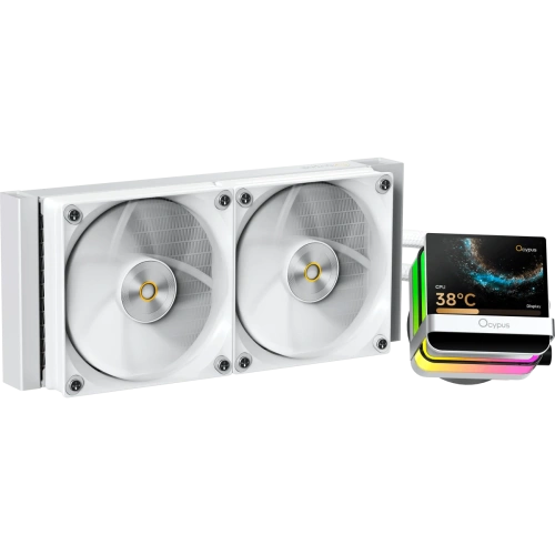 Вентилятор Ocypus Sigma L24 Pro WH, 240mm, LCD Pump, 2x120mm FDB fans, LGA115X/1200/1700/18XX, AM4/AM5