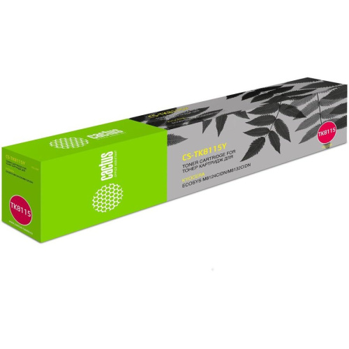 Тонер Картридж Cactus CS-TK8115Y желтый (6000стр.) для Kyocera Mita Ecosys M8124cidn/ M8130cidn