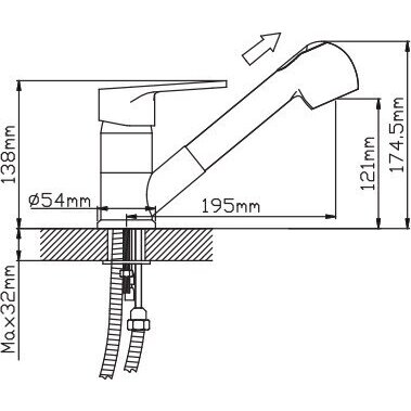 Смеситель для кухни Potato P6021 с выдвижной лейкой