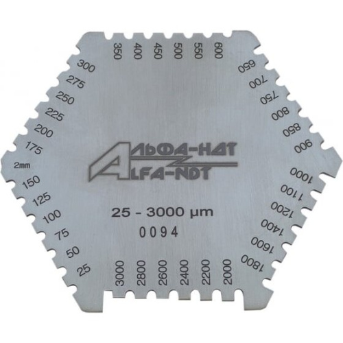 Толщиномер-гребенка мокрого слоя краски АЛЬФА-НДТ 25-3000 УП-00002407 с первичной калибровкой