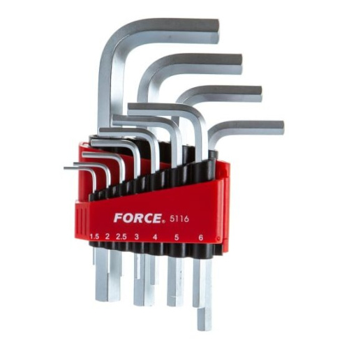Набор ключей шестигранных FORCE 5116 Г-образн.1,5-12 мм, 11 предм.