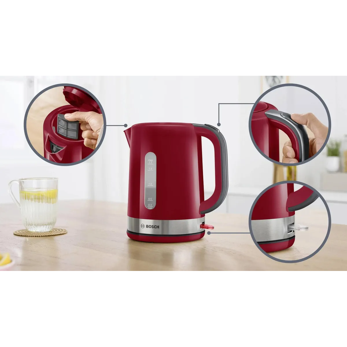 Электрочайник Bosch TWK6A514 красный — фотография 5