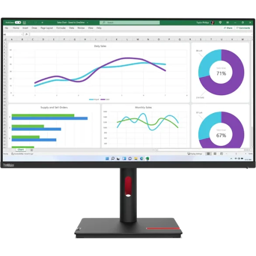 Монитор Lenovo ThinkVision T32h-30 (63D3GAT1UK) черный