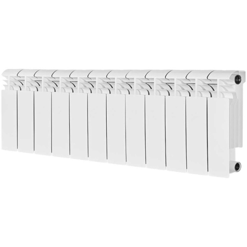 Биметаллический радиатор отопления Stout Vega 200 12 секций боковое подключение белый RAL 9016
