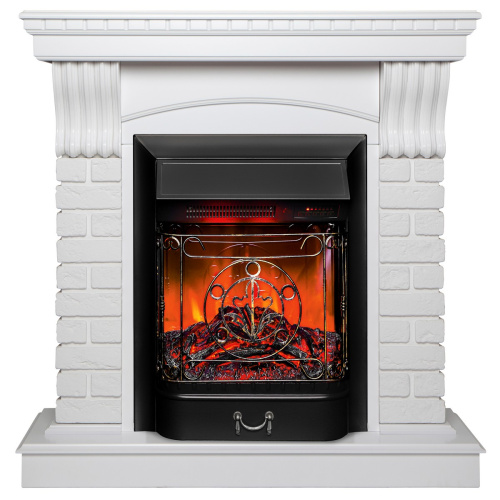 Электрокамин RealFlame Jazz WT белый с очагом Majestic Lux Black RC