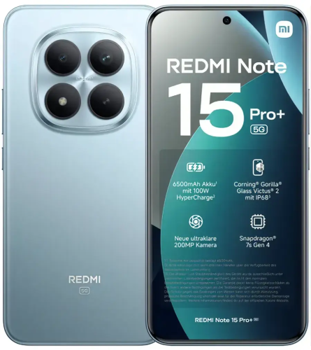 Смартфон Xiaomi Redmi Note 15 Pro + 5G 12/512 Голубой