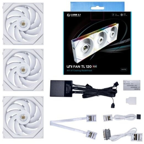 Вентилятор Lian-Li Uni Fan TL 120 Triple ARGB белый (G99.12TL3W.00) 7-pin 33dB Ret