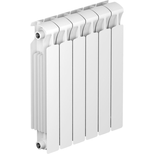 Биметаллический радиатор отопления Rifar Monolit 500 боковое подключение 6 секций белый RAL 9016
