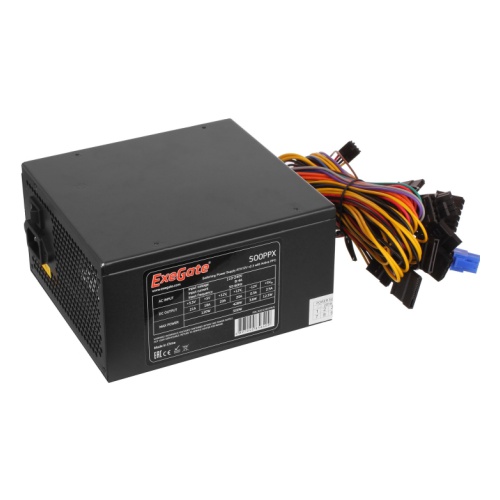 Блок питания Exegate EX282073RUS 550W 550PPX RTL, ATX, black, APFC, 14cm, 24p+(4+4)p PCI-E,4xIDE,5xSATA, FDD