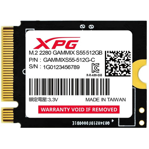 SSD ADATA XPG Gammix S55 (SGAMMIXS55-512G-C) M.2 2230 512GB PCIe Gen4x4 with NVMe 5000/3000, 3D ТLC Nand, 230TBW