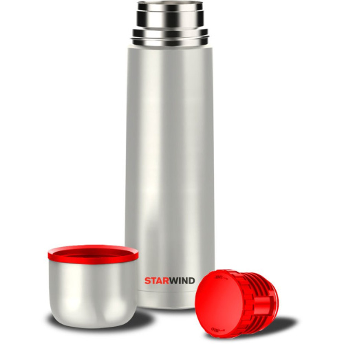 Термос Starwind 10-1000 серебристый/красный