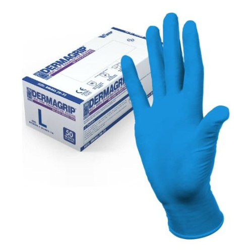 Перчатки смотровые Dermagrip High Risk CТ0000000687 латекс 50шт р.L
