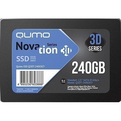 SSD QUMO Novation Q3DT-240GSCY 240GB TLC 3D 2,5"/7 mm R/W 520/500 MB/s SM2258XT