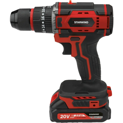 Дрель-шуруповерт аккумуляторная STARWIND CD20-2.0/2.0hS1