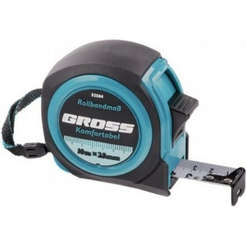 Рулетка Gross Komfortabel 32564 10м х 25мм обрезиненный корпус