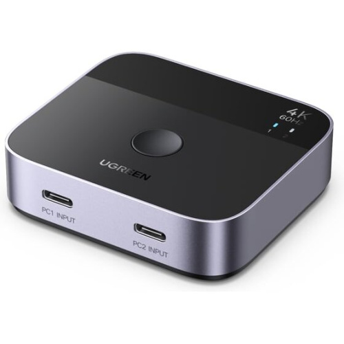 Переключатель UGREEN AW502 (55451) USB-C Switch 2 In 1 Out 4K@60Hz Black