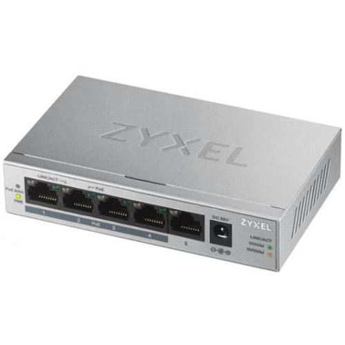 Коммутатор Zyxel GS1350-6HP-EU0101F 6G 1SFP 4PoE+ 60W управляемый