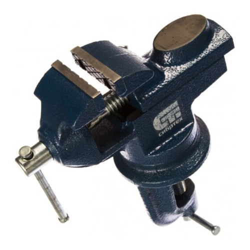 Тиски слесарные Сибртех 18668 настольные, поворотные, ширина рабочих губок 50мм, наковальня