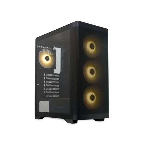Корпус HSPD M520 (M520-TGBK-ARGB), Mesh Mid Tower, Black, slide TG, 0.45 SPCC, 4x120mm ARGB ATX