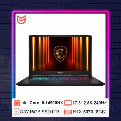 MSI Katana 17 HX B14WGK-092CN Intel Core i9-14900HX RTX 5070 16GB 1TB IPS 2.5K 240Hz