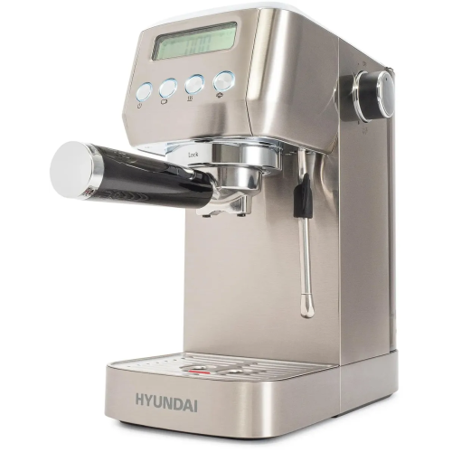 Кофеварка рожковая Hyundai HEM-9990 серебристый