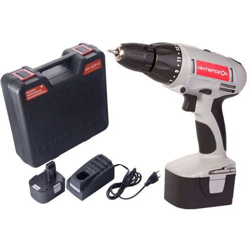 Дрель-шуруповерт Интерскол ДА-13/18ВК кейс черный с АКБ и ЗУ 575.2.2.70