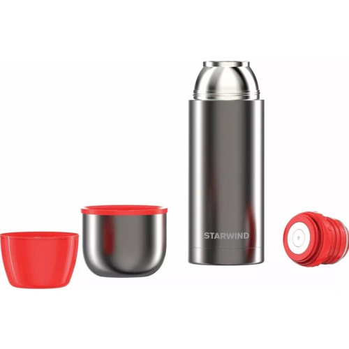Термос Starwind 20-750 0.75л. серебристый/красный