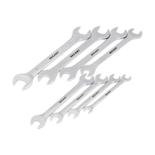 Набор ключей рожковых REXANT 12-5844 8-24мм, 8шт, CrV, зеркальное хромирование