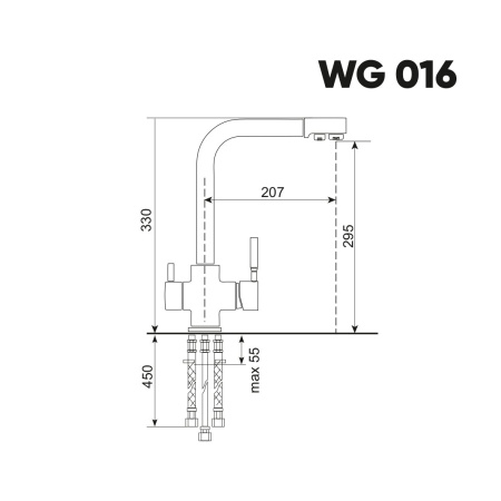 Смеситель Weissgauff WG 01608 Anthracite