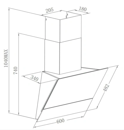 Вытяжка Weissgauff Yota 606 Touch black glass