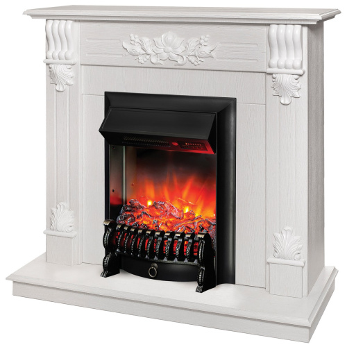 Электрокамин RealFlame Ottawa WT белое золото с очагом Fobos Lux Black RC