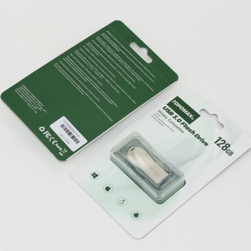 USB-флешка TOPOMAX TP-005 128G 3.0 скорость чтения 80МБ/с, записи 25МБ/с, металл