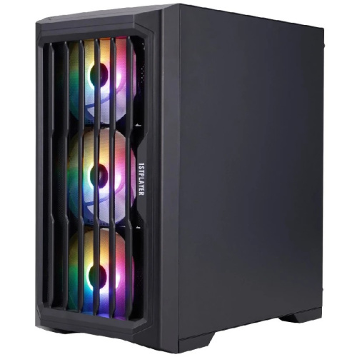 Корпус 1STPLAYER Bullet Hunter H2 Black (H2-BK-4F1) / mATX / 4x120mm FRGB fans