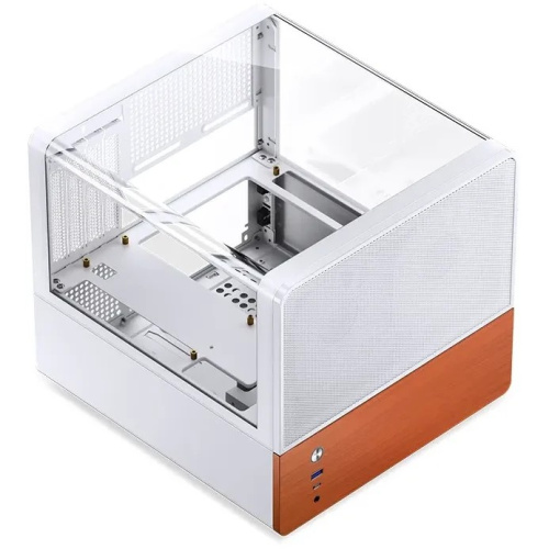 Корпус JONSBO V12 White без БП, боковая панель из закаленного стекла (панорама), mini-ITX, micro-ATX, белый