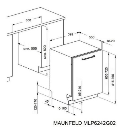 Встраиваемая посудомоечная машина MAUNFELD MLP6242G02
